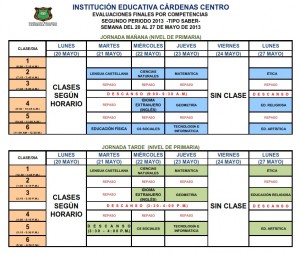 HORARIO PRIMARIA 2P 2013